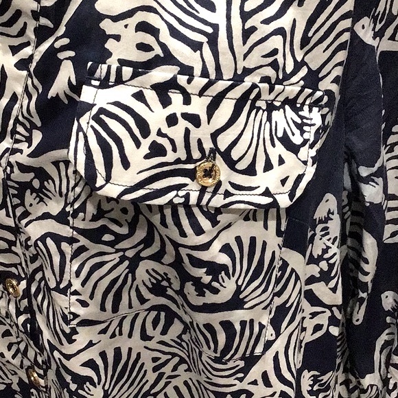 Lilly Pulitzer Zebra Print Popover Long Tunic, size S - Picture 5 of 10